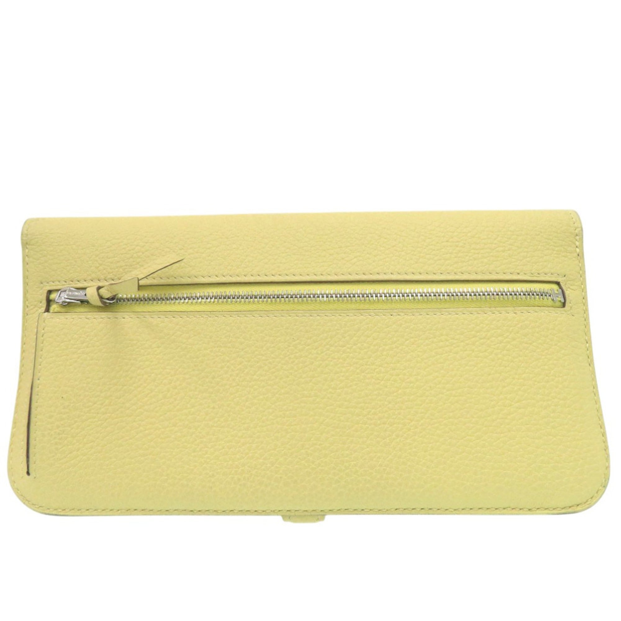 Hermes Excellent condition Hermès Dogon Long Wallet, Togo Jaune Poussin, T stamp, 1041