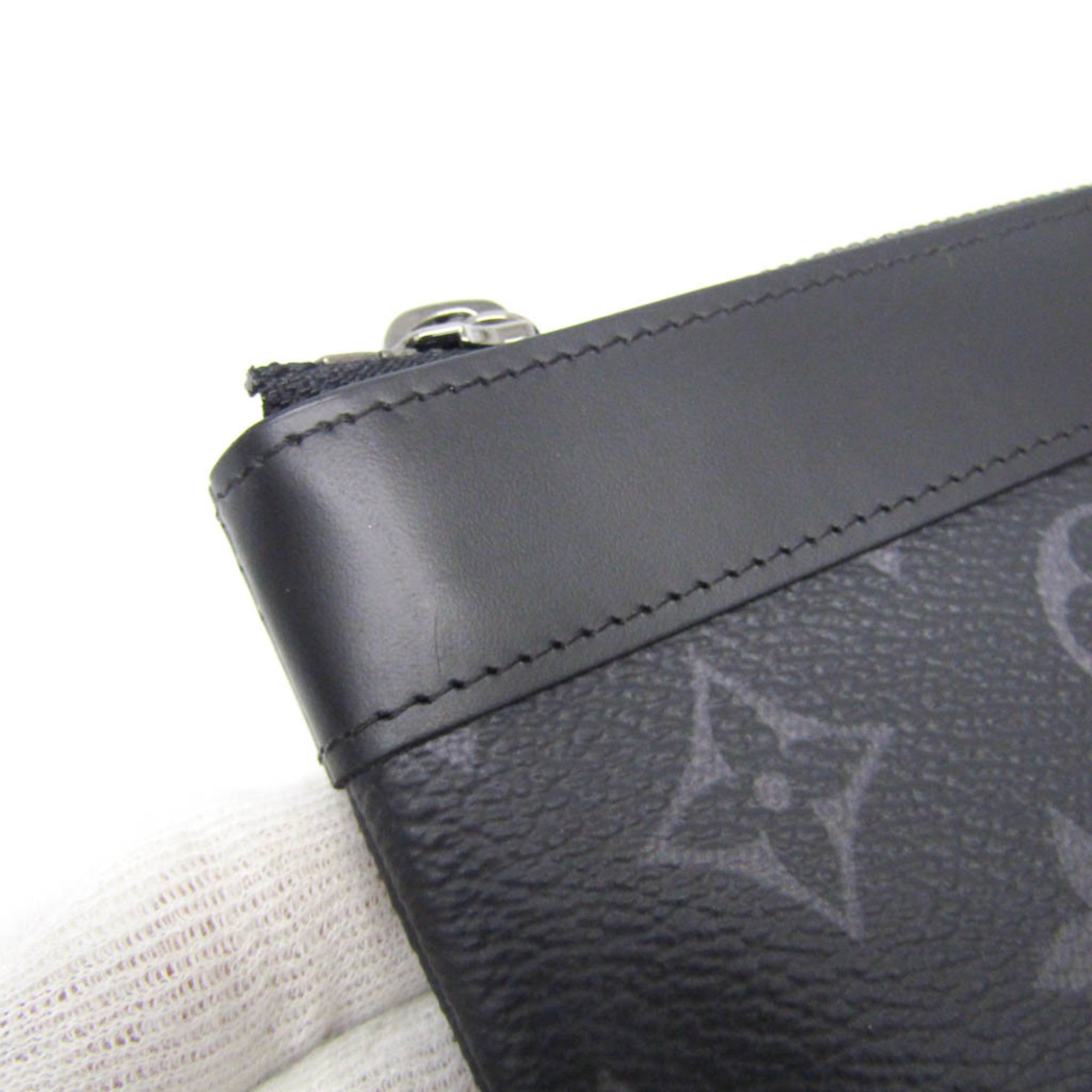 Louis Vuitton Monogram Eclipse Pochette Discovery PM M44323 Men's Clutch Bag,Pouch Black — Like New