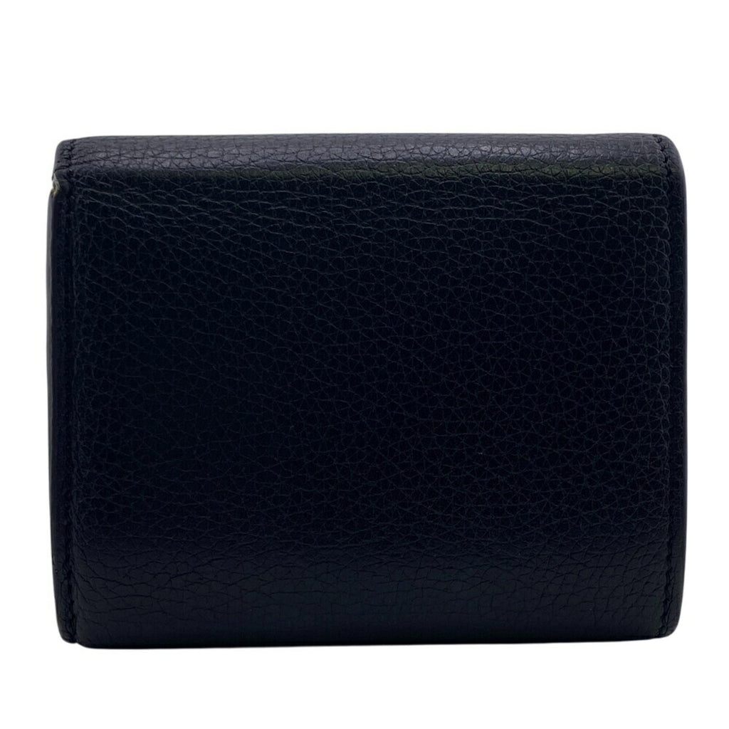 CELINE U-IE-0168 Folded Multi-function Trifold Wallet Black Unisex