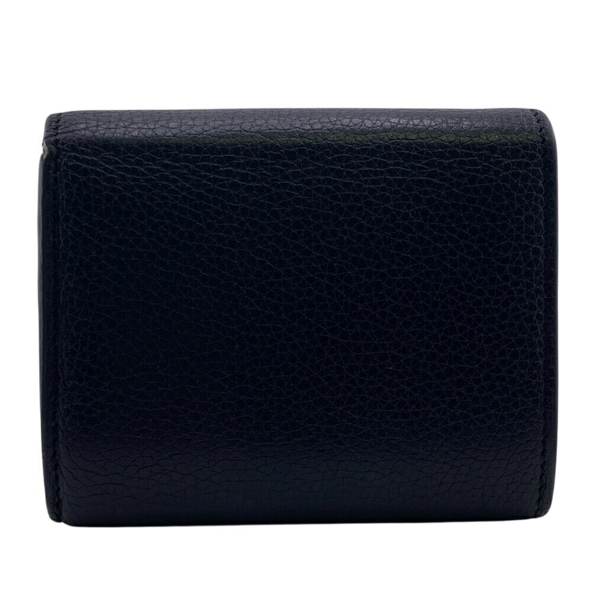 CELINE U-IE-0168 Folded Multi-function Trifold Wallet Black Unisex
