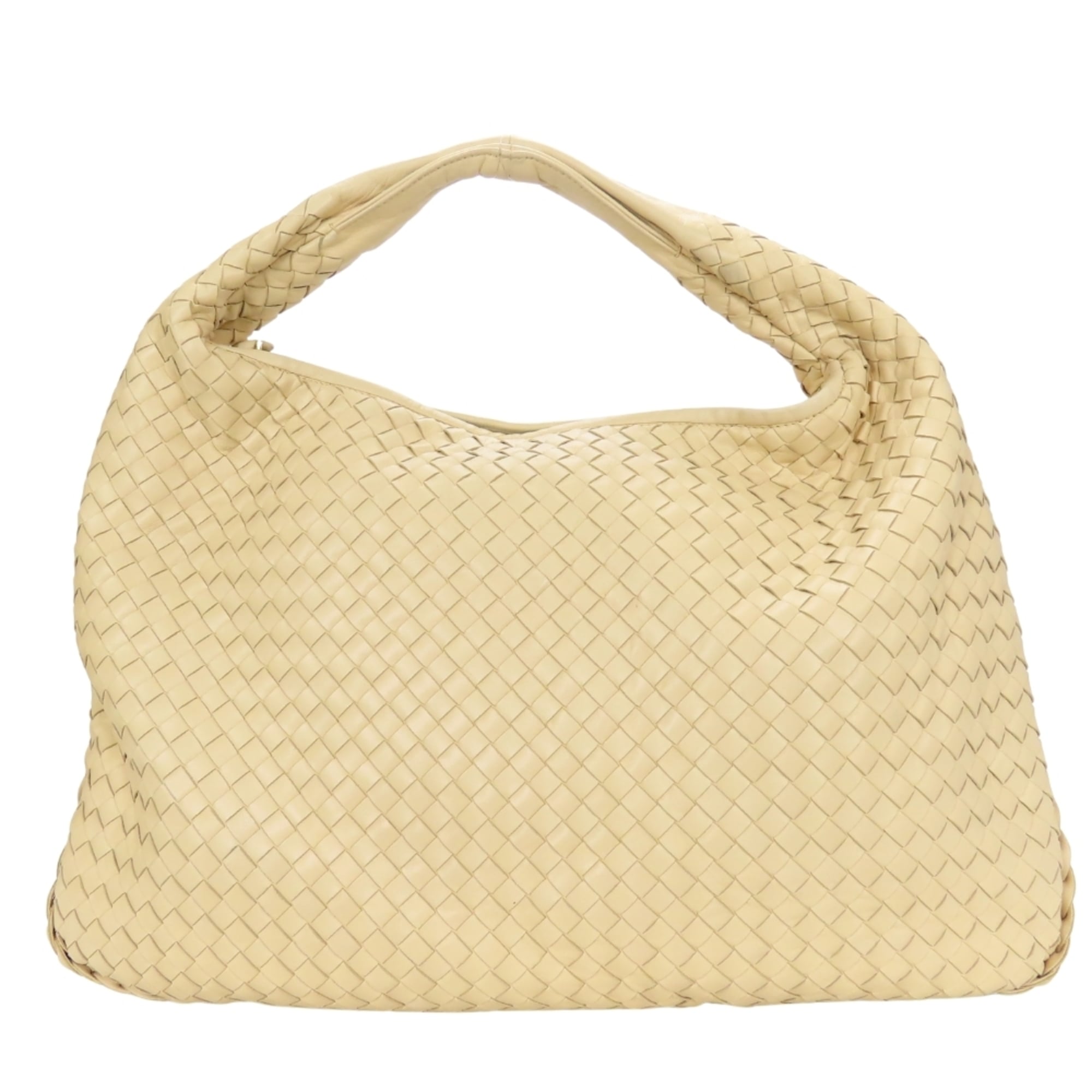 Bottega Veneta Intrecciato Shoulder Bag 115654, Cream Leather, One-Shoulder Bag, Women's, BOTTEGAVENETA