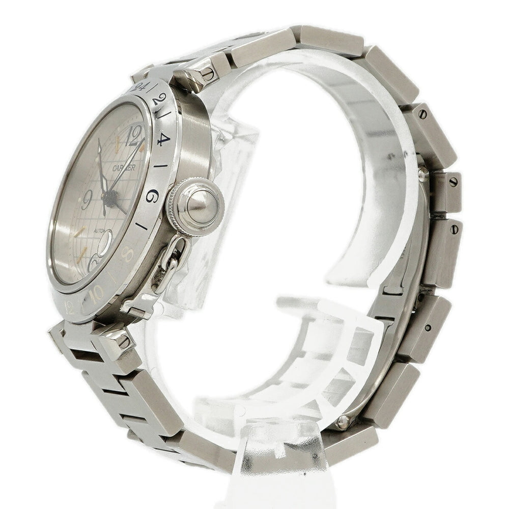 Cartier Pasha C Meridian GMT W31029M7 Silver Dial Watch (Boys' Size) — Good