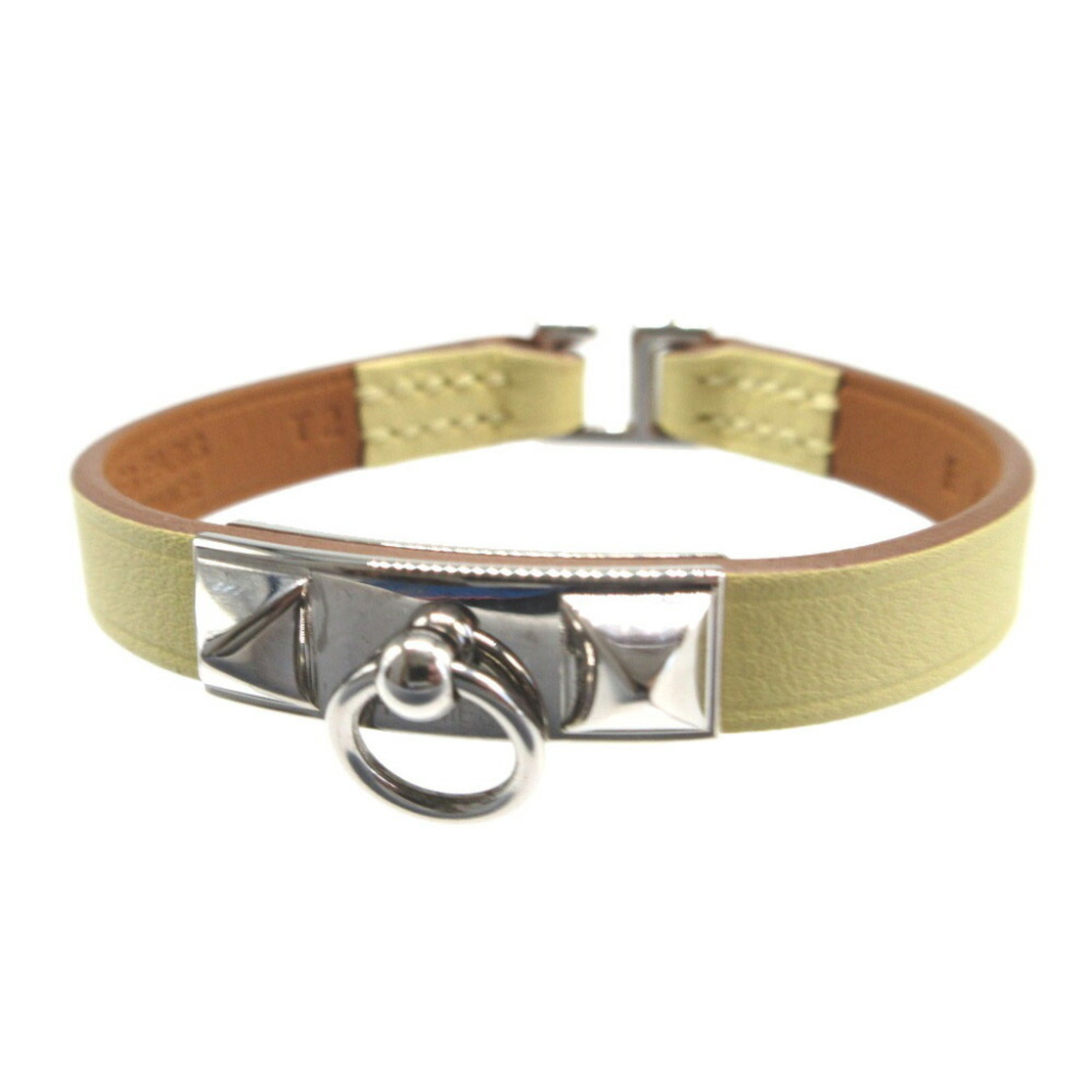 Hermes Rival Bracelet Swift Leather Jaune Poussin B Stamp (Made in 2023) 0727HERMES — Like New