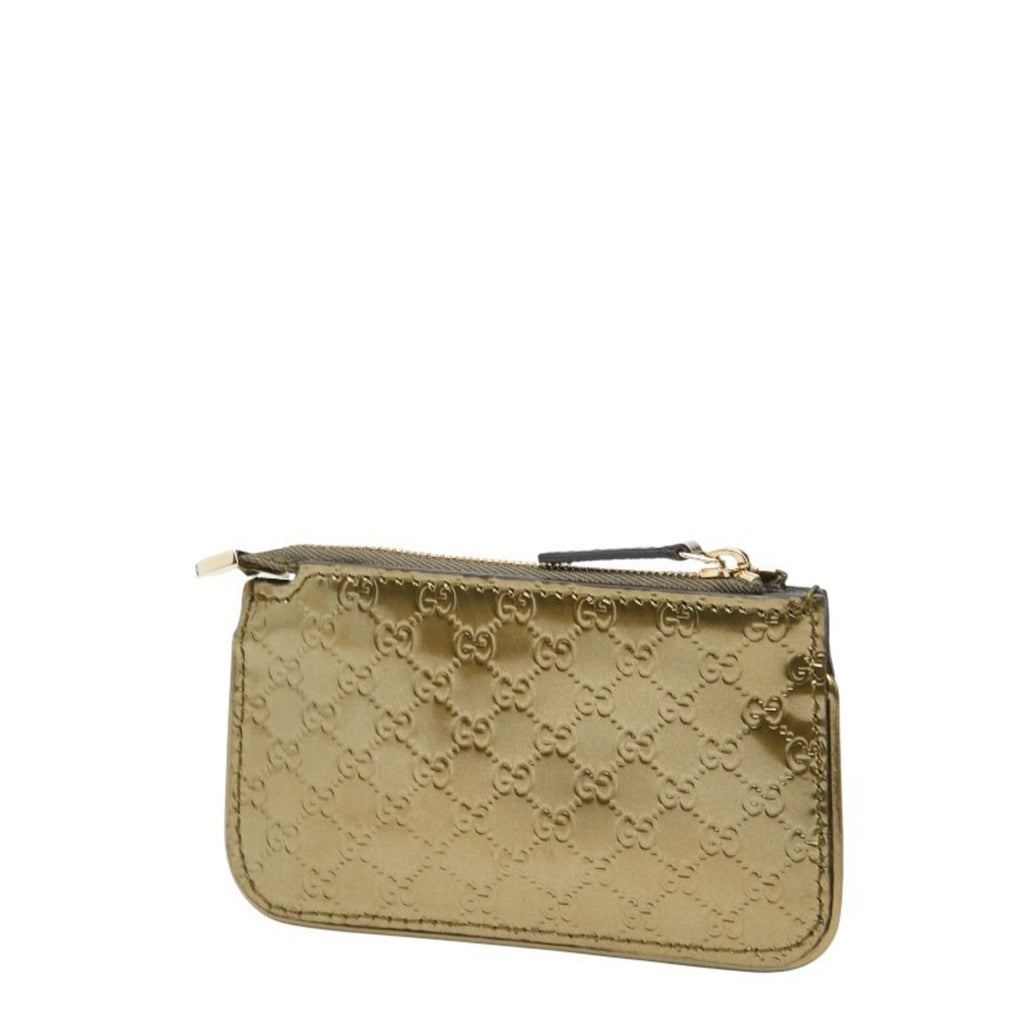 Gucci Micro Guccissima Wallet/Coin Case 233133 Gold Patent Leather Women's GUCCI