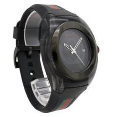 GUCCI Sync Interlocking G Sherry Grey Dial Stainless Steel Rubber Men's Quartz Watch 137.1 YA137107A — Good
