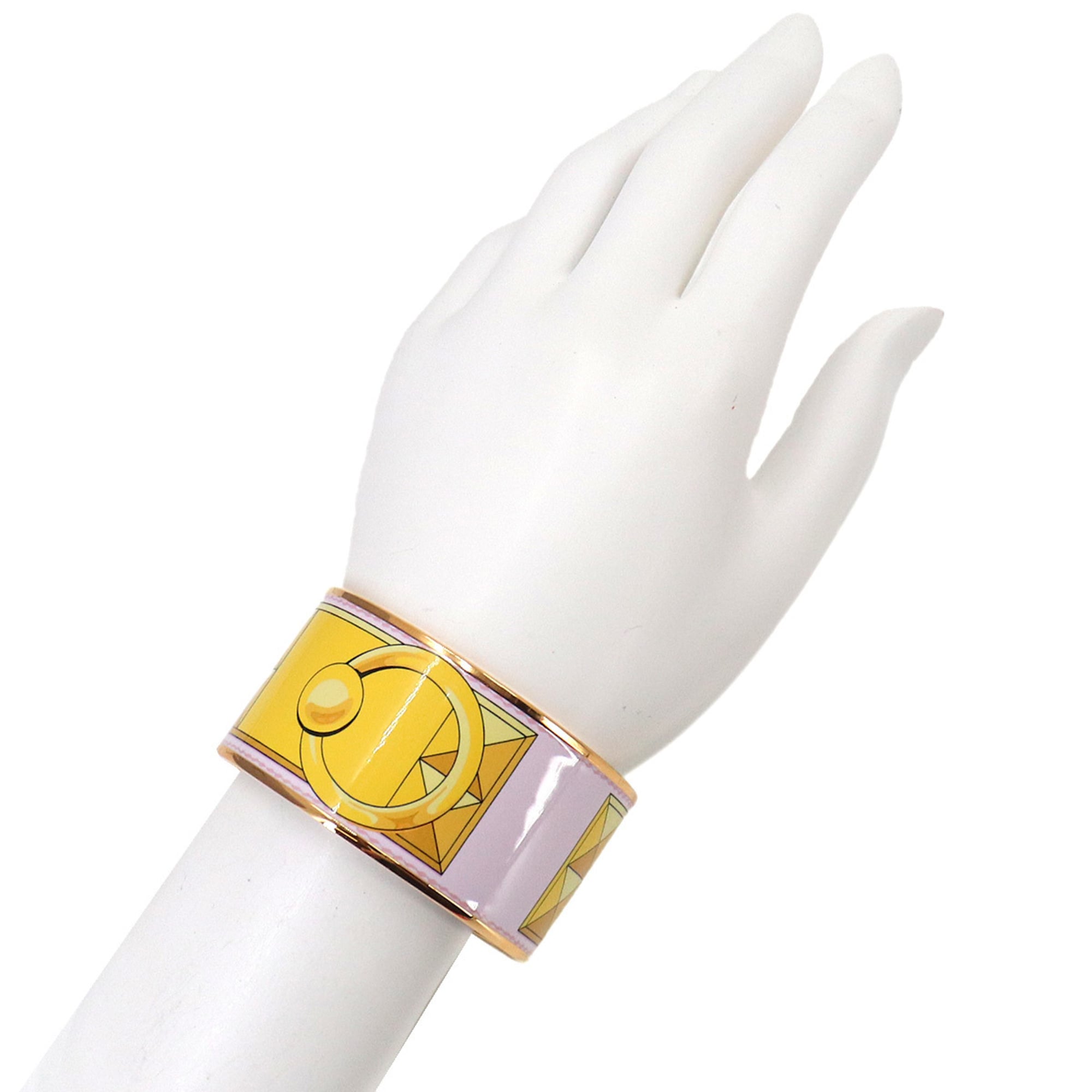 Hermes HERMES Email TGM Bangle Bracelet Yellow Pink Gold — New - Store Return