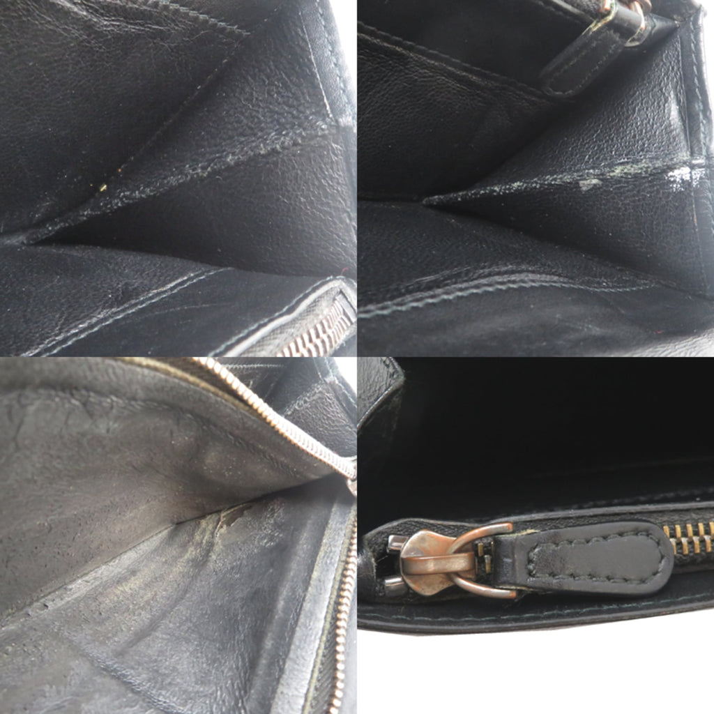 Bottega Veneta Intrecciato Bifold Men's Long Wallet 156819 Leather Black