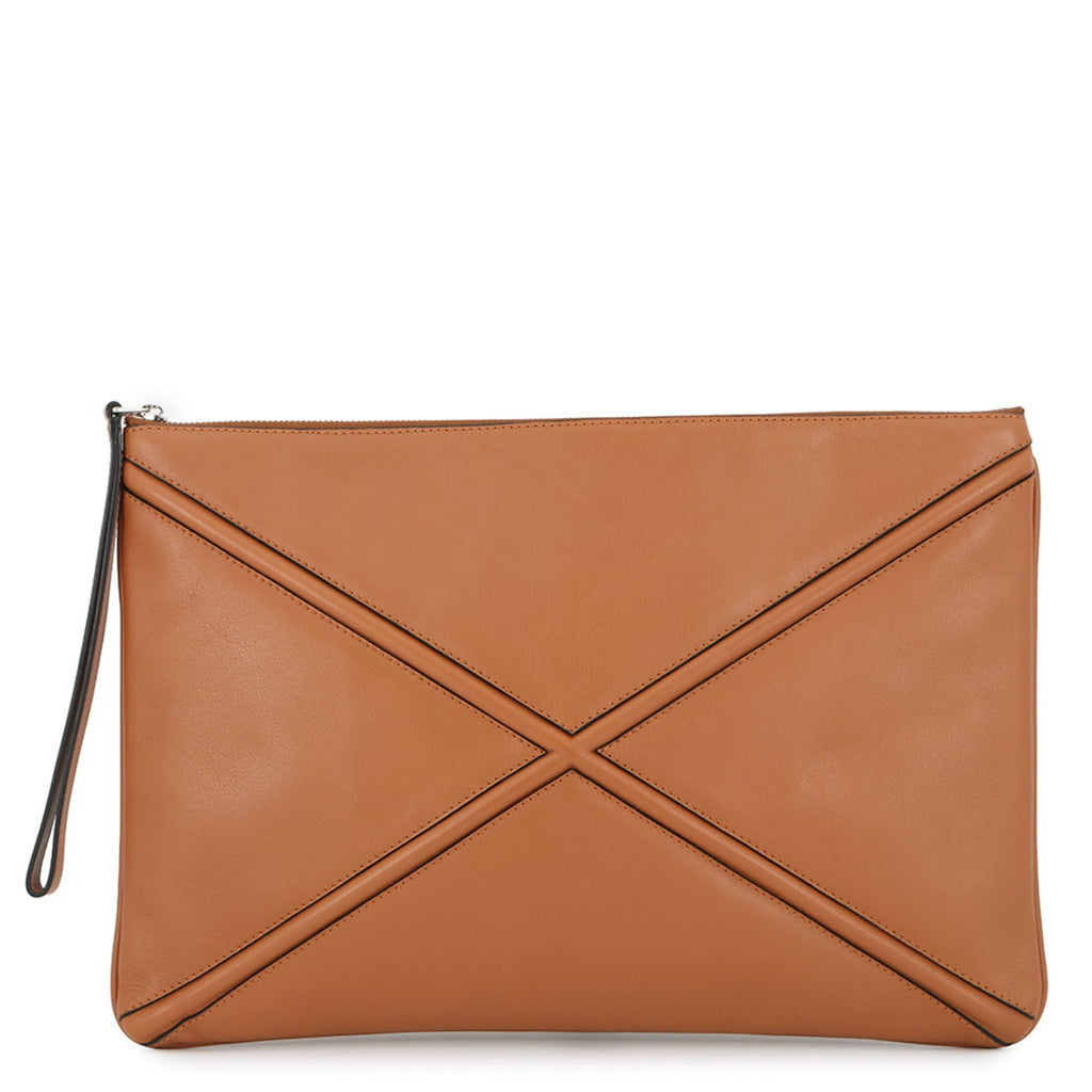 LOEWE Cross Line Leather Clutch Bag