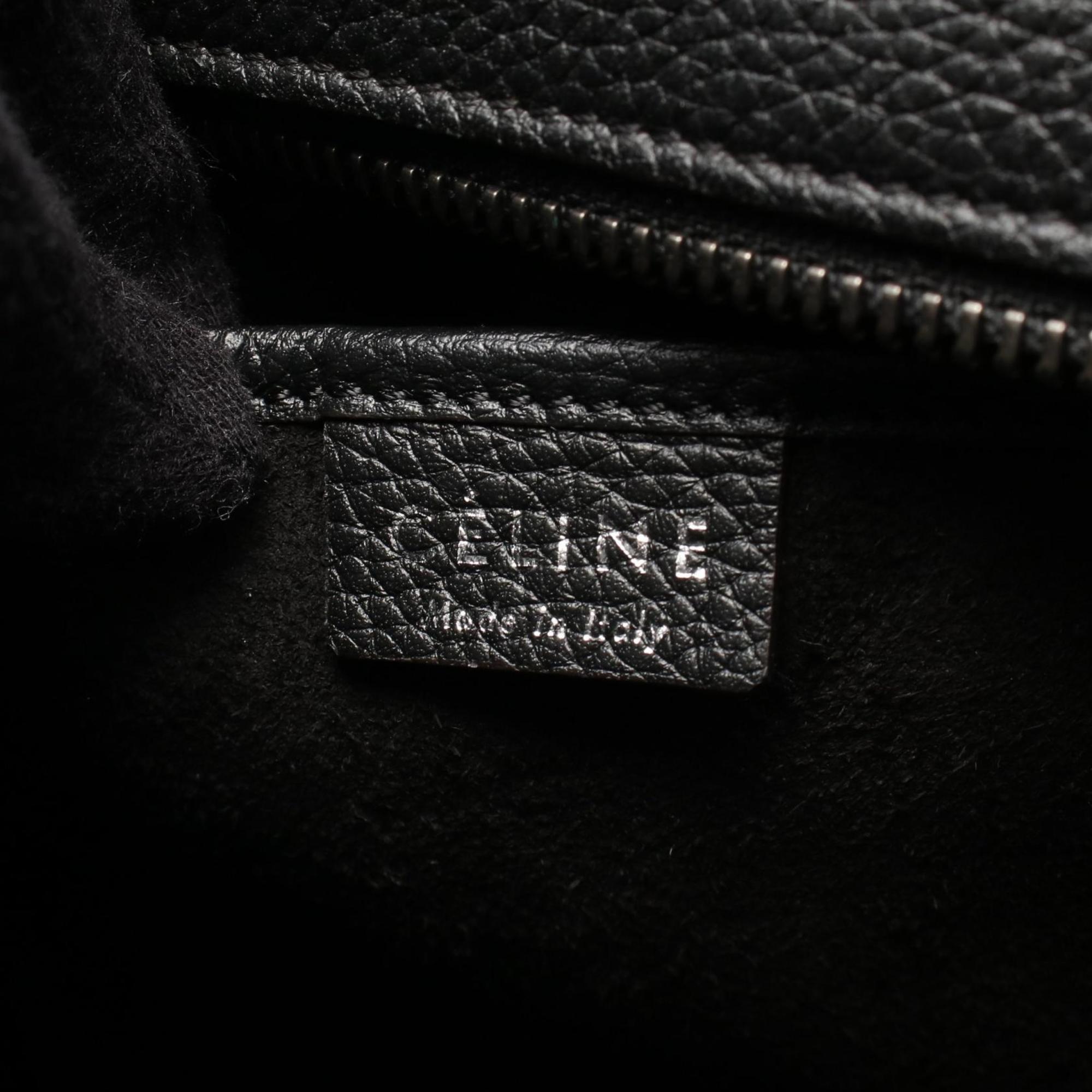 Celine Luggage Nano Shopper Handbag, Leather, Women's, Black