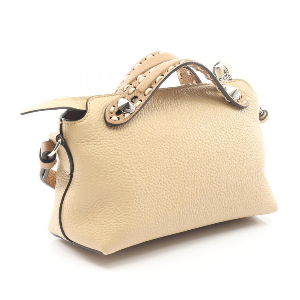 Fendi By the Way Selleria Mini Handbag, Leather, Women's, Beige and Brown, 8BS098