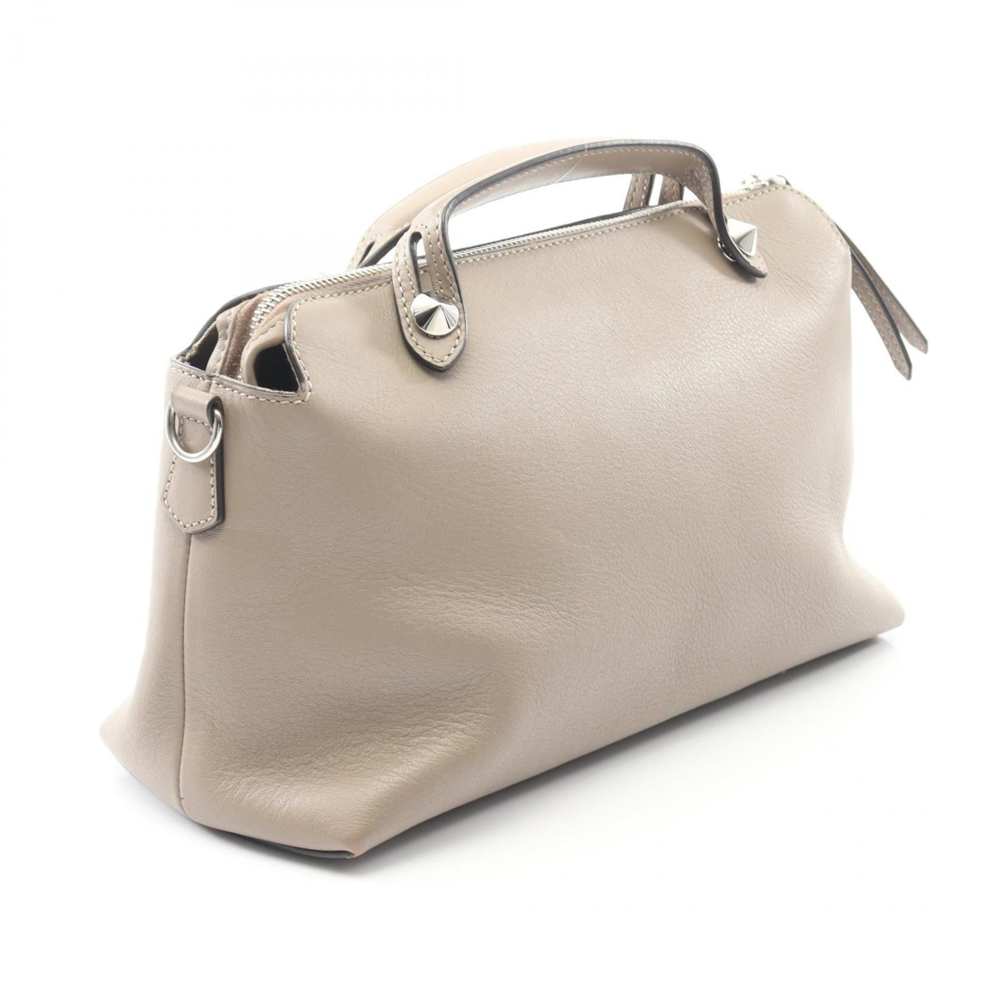 Fendi BY THE WAY MEDIUM Handbag, Leather, Women's, Beige, 8BL146 1D5