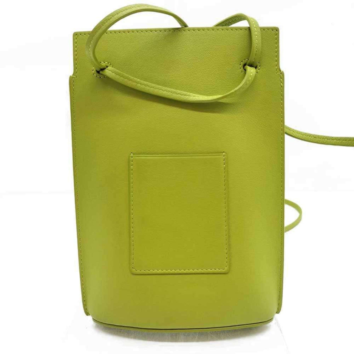 LOEWE Dice Pocket Shoulder Bag in Green Leather. Also suitable as a smartphone shoulder bag.