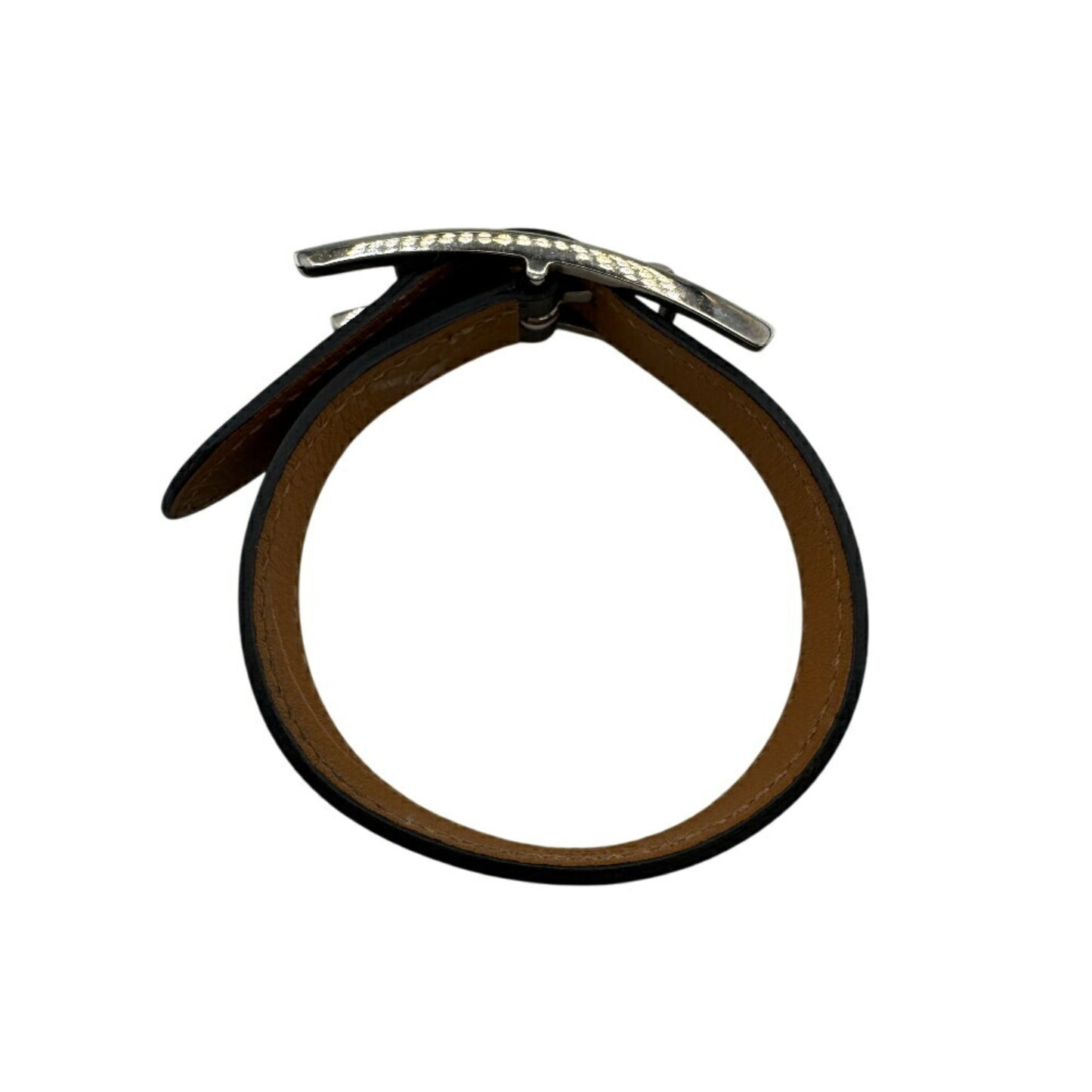HERMES Double Tour B'api Bracelet/Ankle Bangle Brown Unisex