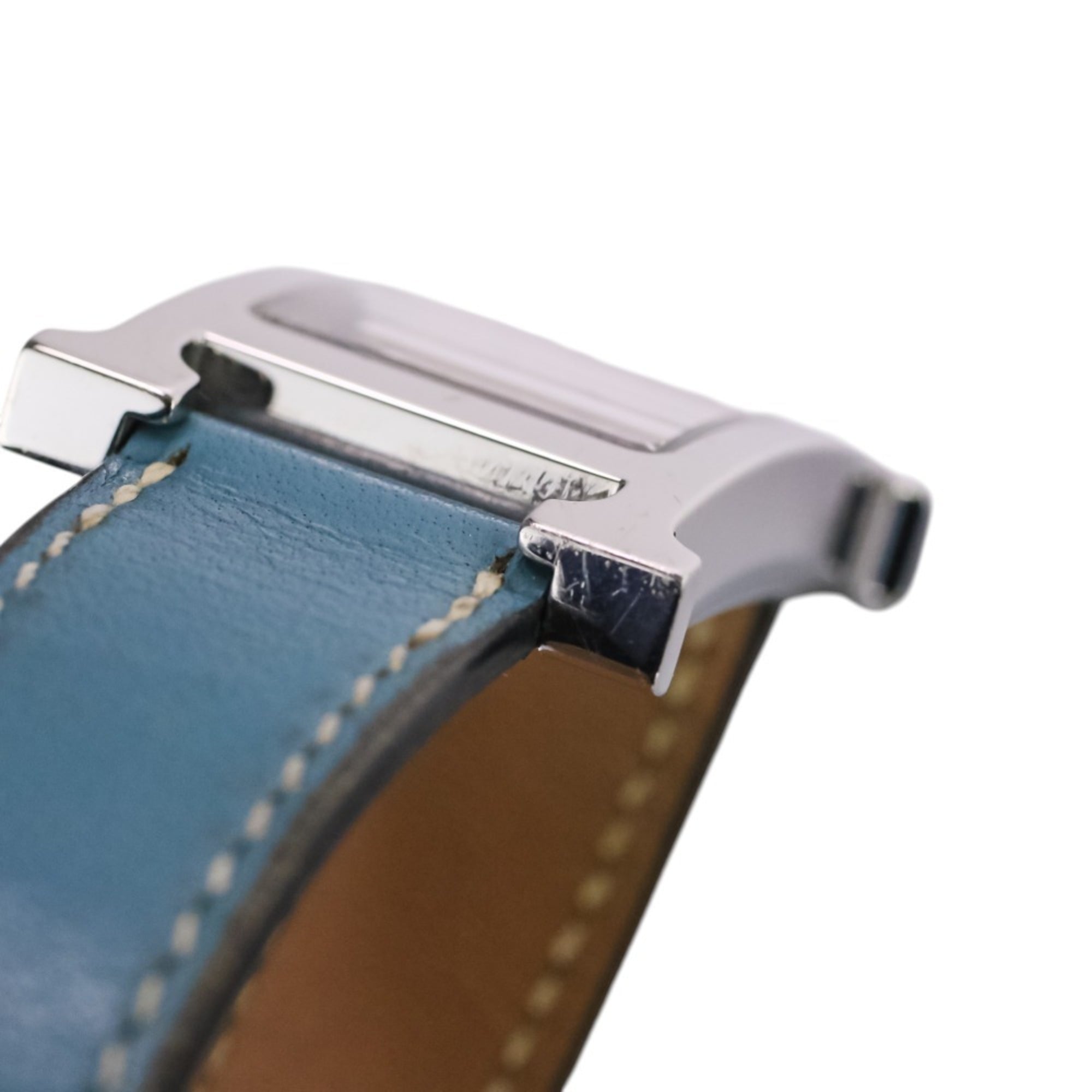 HERMES H-Watch HH1.210 White Dial Blue Silver Color Women's Watch — Very Good