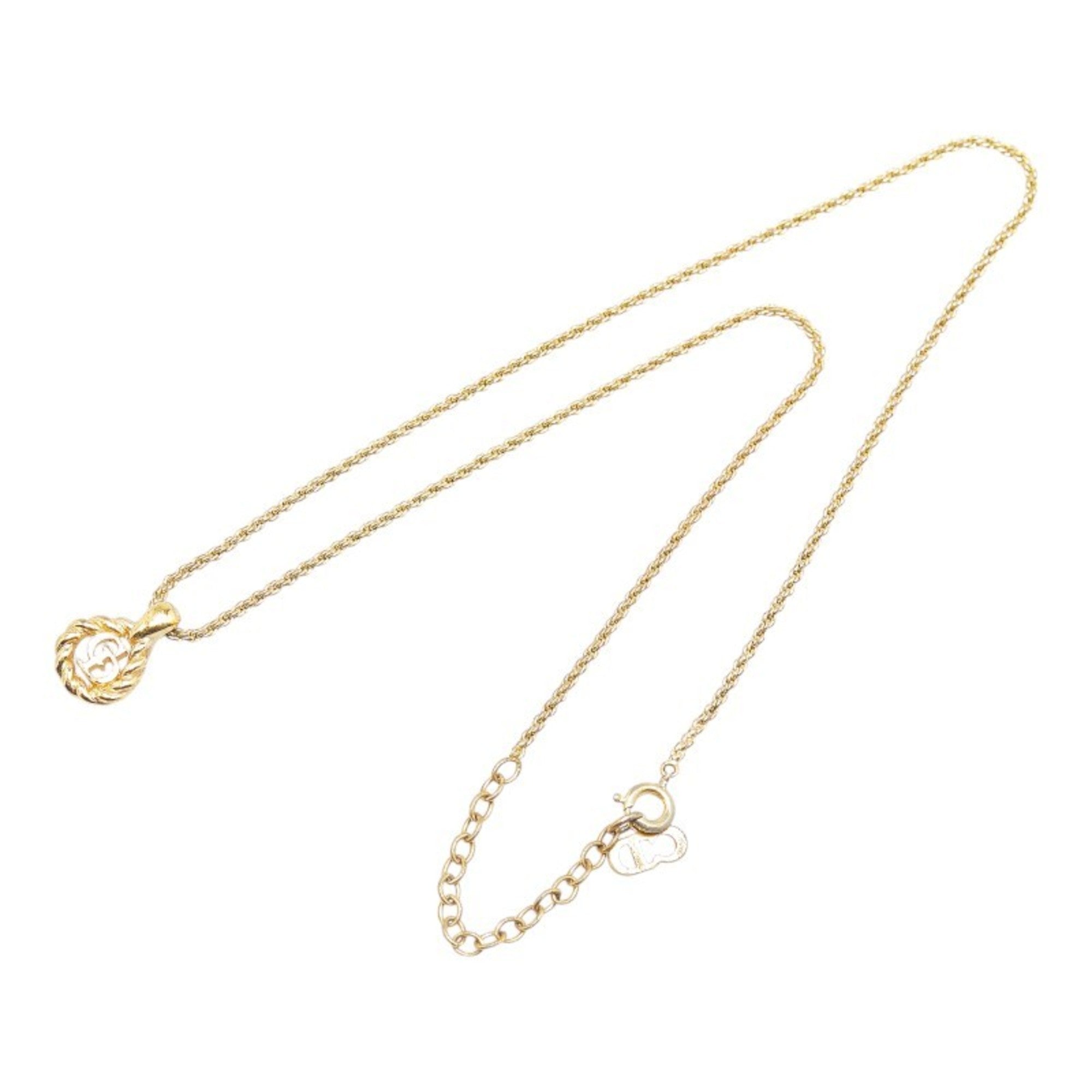 Christian Dior Dior CD logo necklace, gold plated, for women.