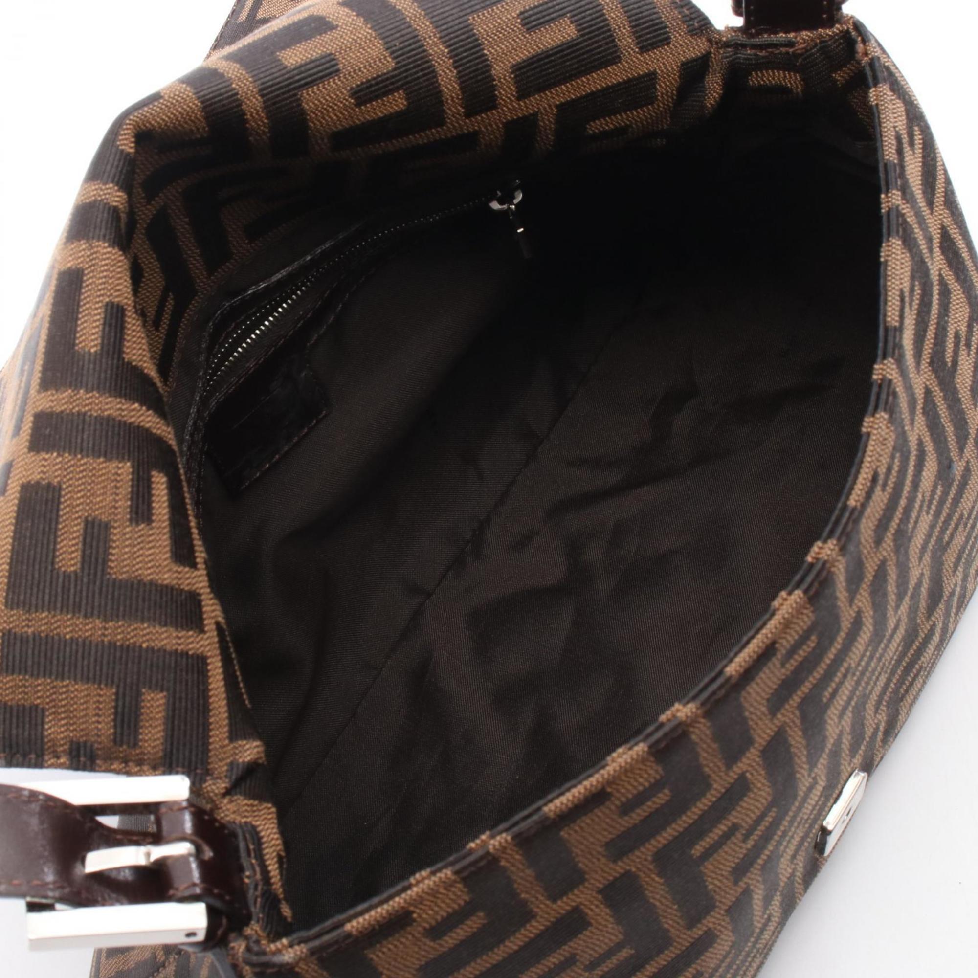 Fendi Mamma Bucket Shoulder Bag, Canvas and Leather, Women's, Brown, 26325