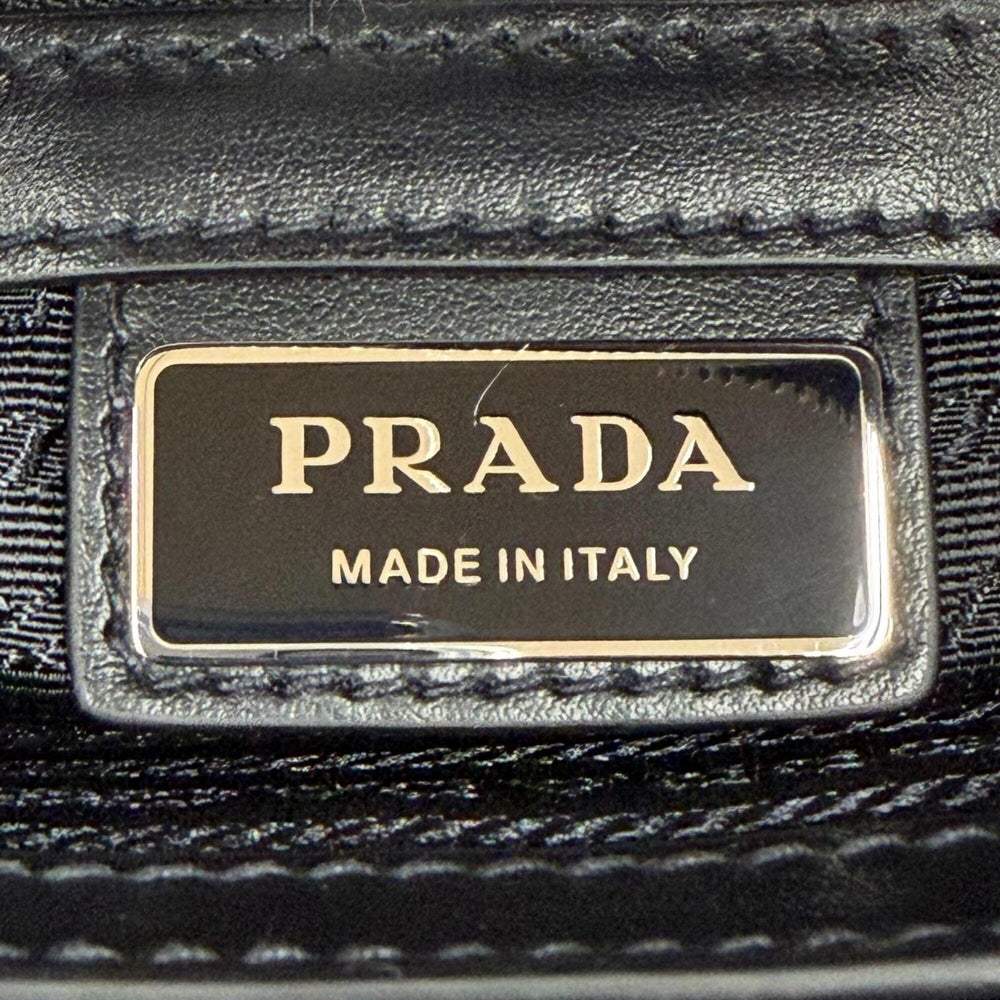 PRADA 2VE022 Saffiano Leather Triangle Logo 2-Way Briefcase Business Bag Black Made in Italy Men's — Like New