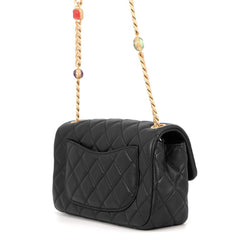 Chanel Chain Shoulder Bag, Coco Mark, Mini Matelassé, Lambskin, AS2380, CHANEL, Black, Handbag, Women's, CHANEL — Like New
