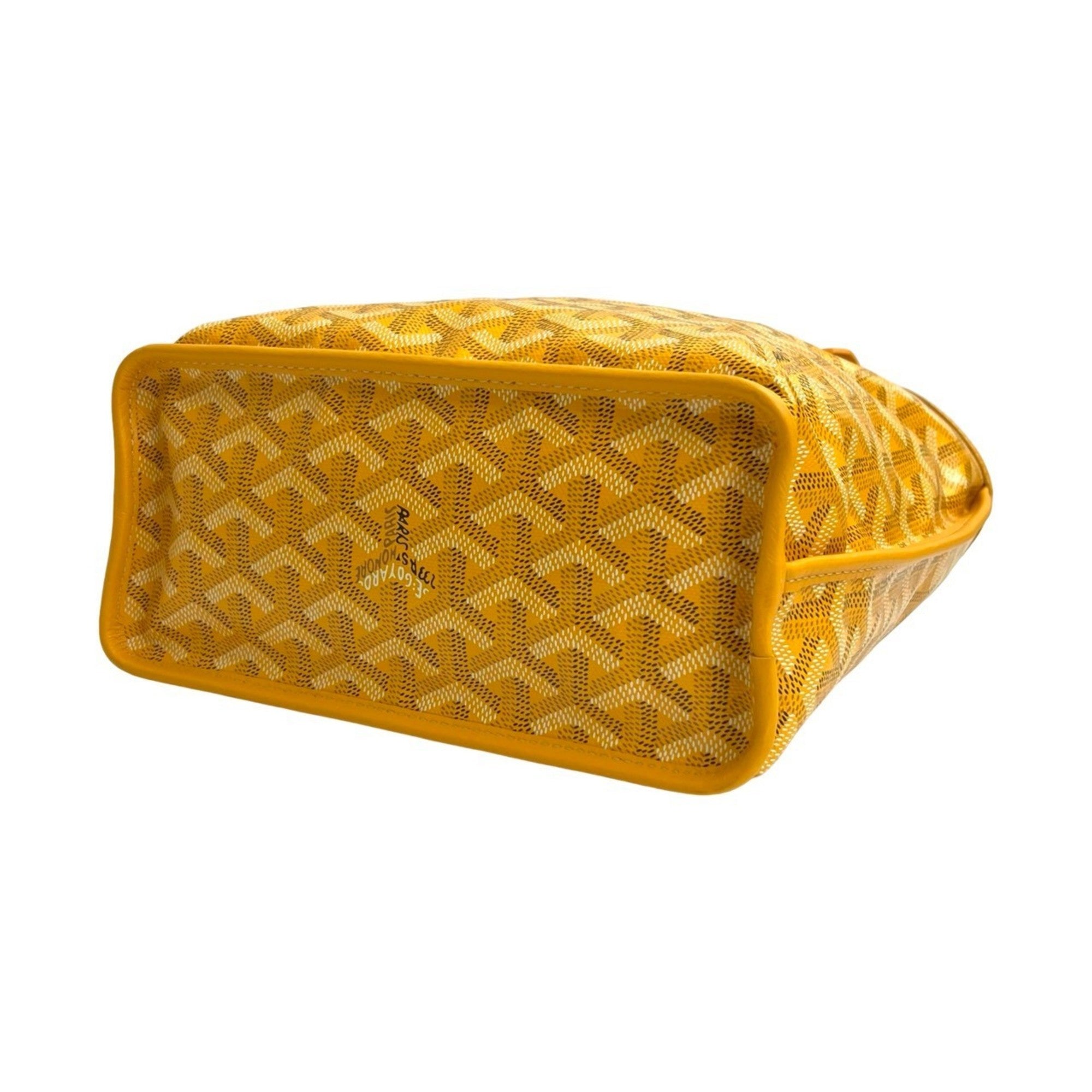 GOYARD Ange Mini Leather Tote Bag, Handbag, Yellow, 1085c — Like New