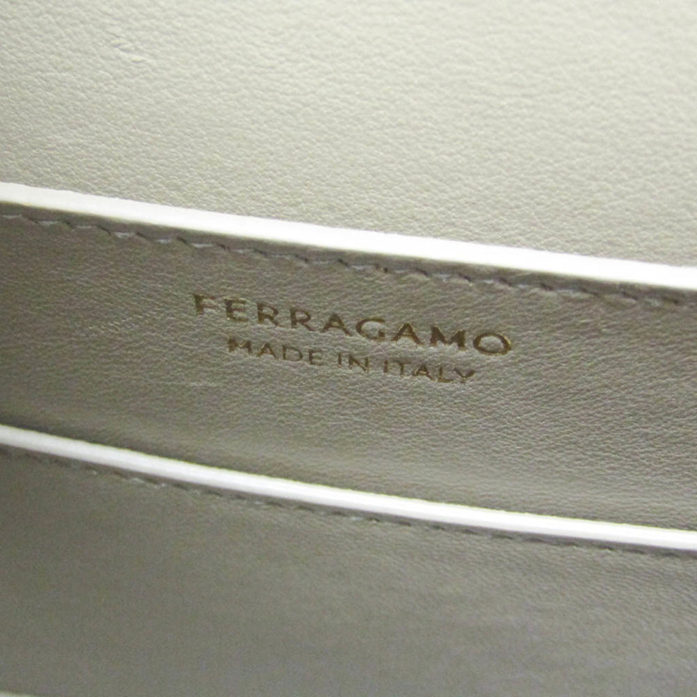 Salvatore Ferragamo Gancini DH-21 3483 Women's Leather Handbag,Shoulder Bag Pink Beige — Like New