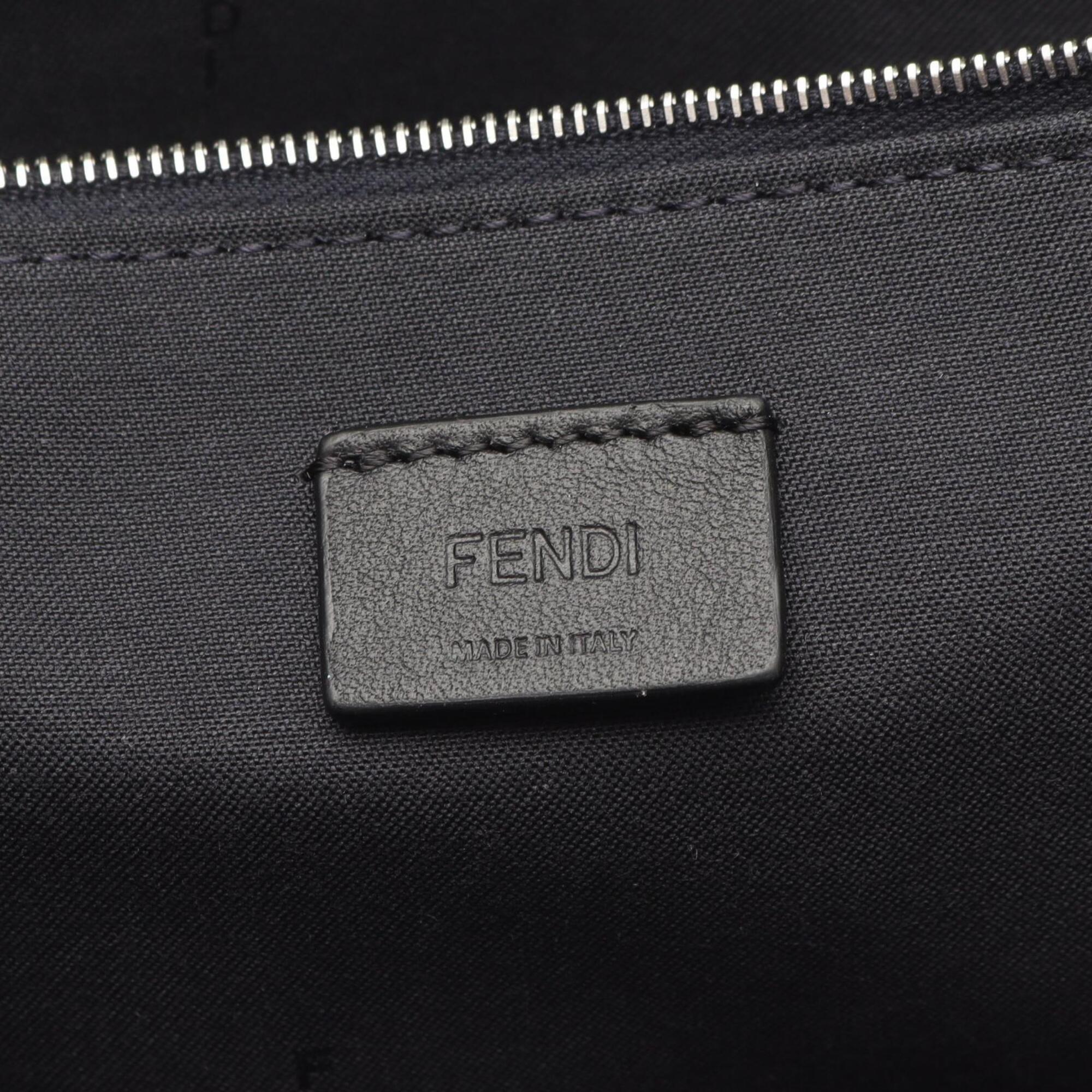 Fendi FF Shopping Bag, Medium Tote Handbag, Canvas Leather, Men's & Women's, Blue/Brown, 7VA657AUGOF1SCG — New - Store Return