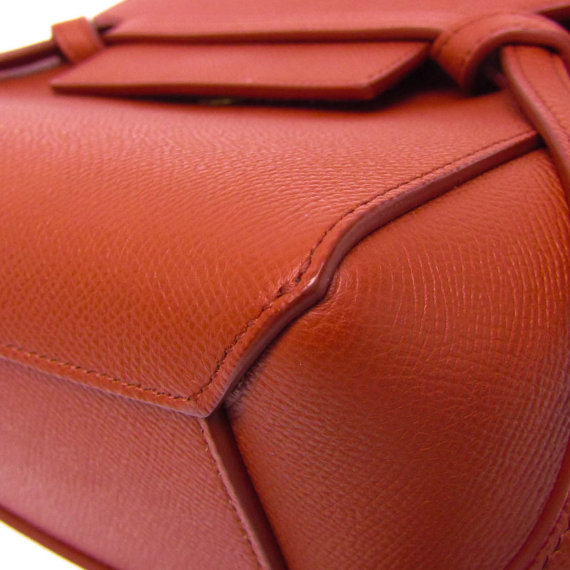 Celine Belt Bag Nano Women's Leather Handbag,Shoulder Bag Red Brown