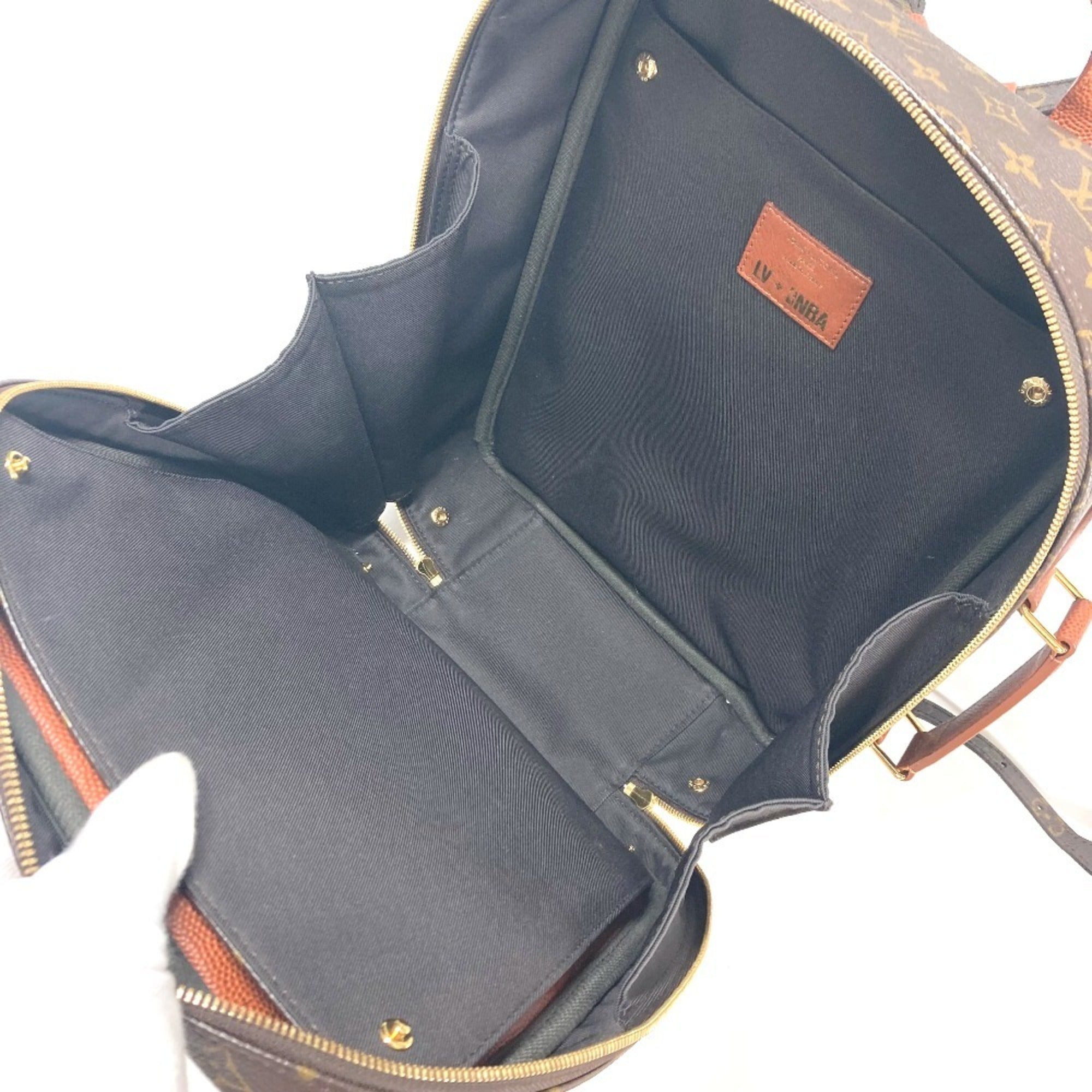 LOUIS VUITTON M45784 NBA Collaboration Shoebox Backpack Bag Rucksack Monogram Canvas Men's Brown — Like New