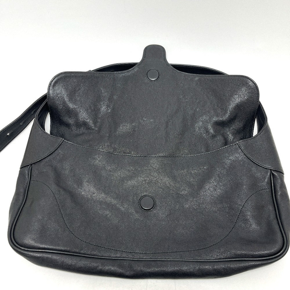 GUCCI 767209 GG Marmont Flap Bag, Handbag, Shoulder Leather, Women's, Black, Like New — Like New