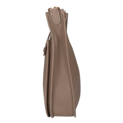 HERMES Evelyne 3 PM Shoulder Bag, K-stamp, Taurillon Clemence Leather, Gold Hardware, Etoupe Women's — Like New