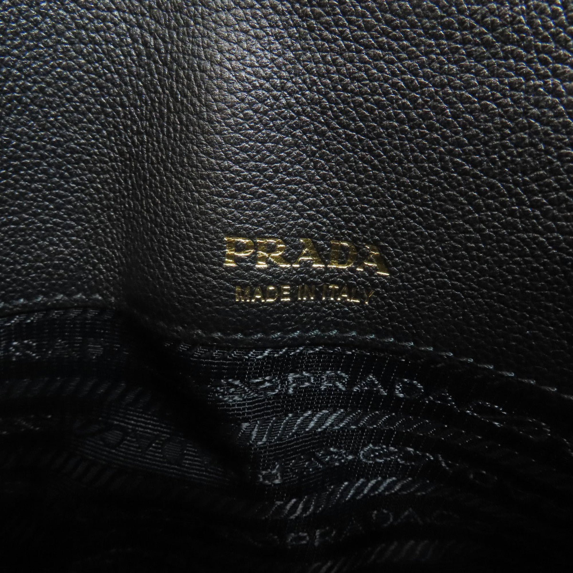 Prada Logo Metal Tote Bag Calfskin Women's PRADA