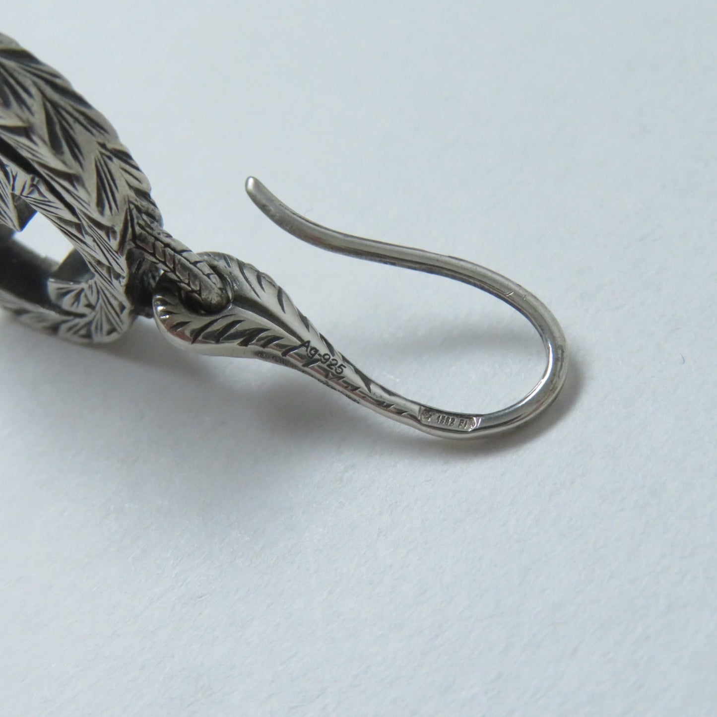 GUCCI Interlocking G Arabesque Binaural Earrings, 925 Sterling Silver, Women's, Box and Dust Bag Included