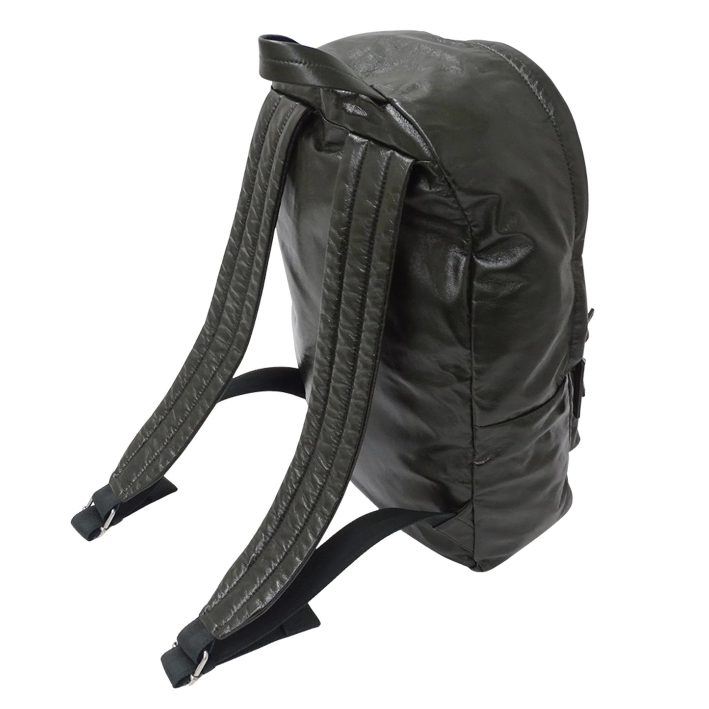 Bottega Veneta Men's Designer Backpack in Dark Green Lambskin