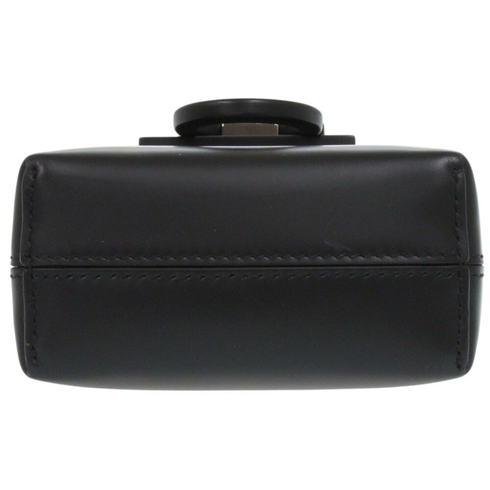 Like new Salvatore Ferragamo Gancini Trifoglio leather black handbag, model 0903 — Like New