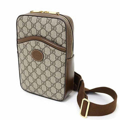 Gucci Interlocking G Sling Bag Body GG Supreme Canvas 696016 Brown Beige Unused — New - Store Return