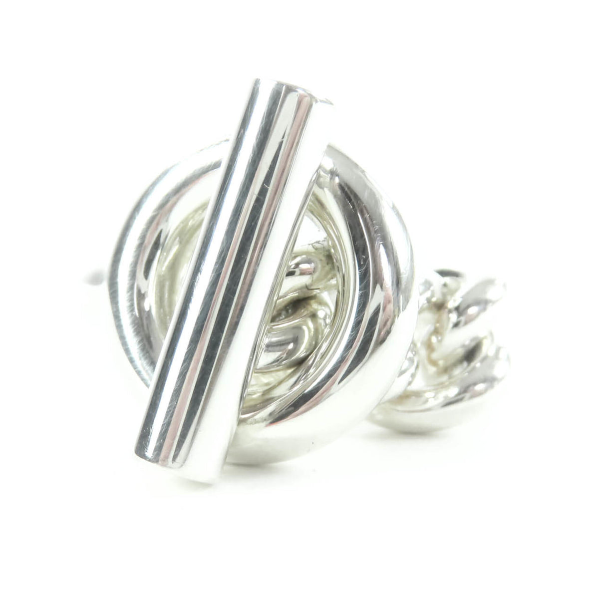 HERMES Croisette Ring, AG925, 2023 model, Silver, Size 51 (equivalent to Japanese size), with box, Made in Italy, Weight: 16.5g, Women's — Like New