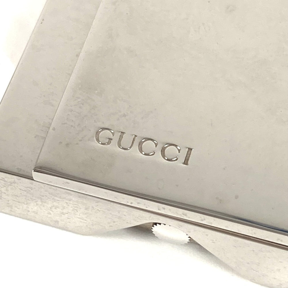 GUCCI REF0840 Logo Travel Watch Interior Table Clock SS Men's Women's Silver — Good