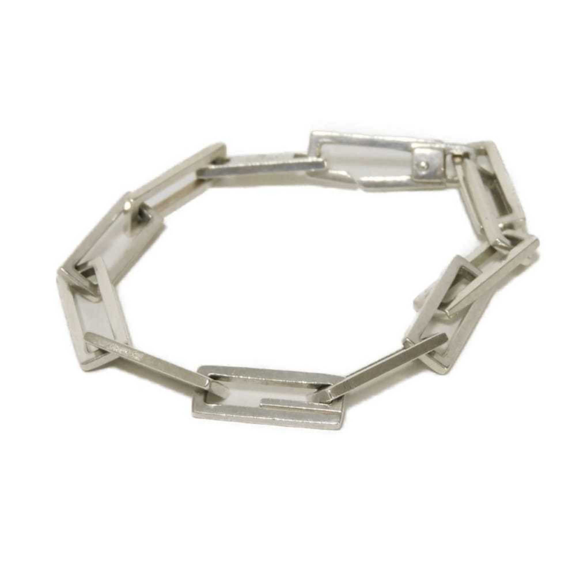 Gucci G Mark Bracelet, Old Square Link Chain, Sterling Silver 925, Men's and Women's