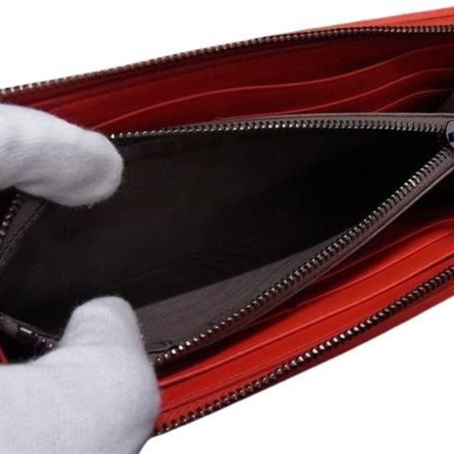 BOTTEGA VENETA Intrecciato wallet in light pink and red leather. Women's L-shaped long wallet.