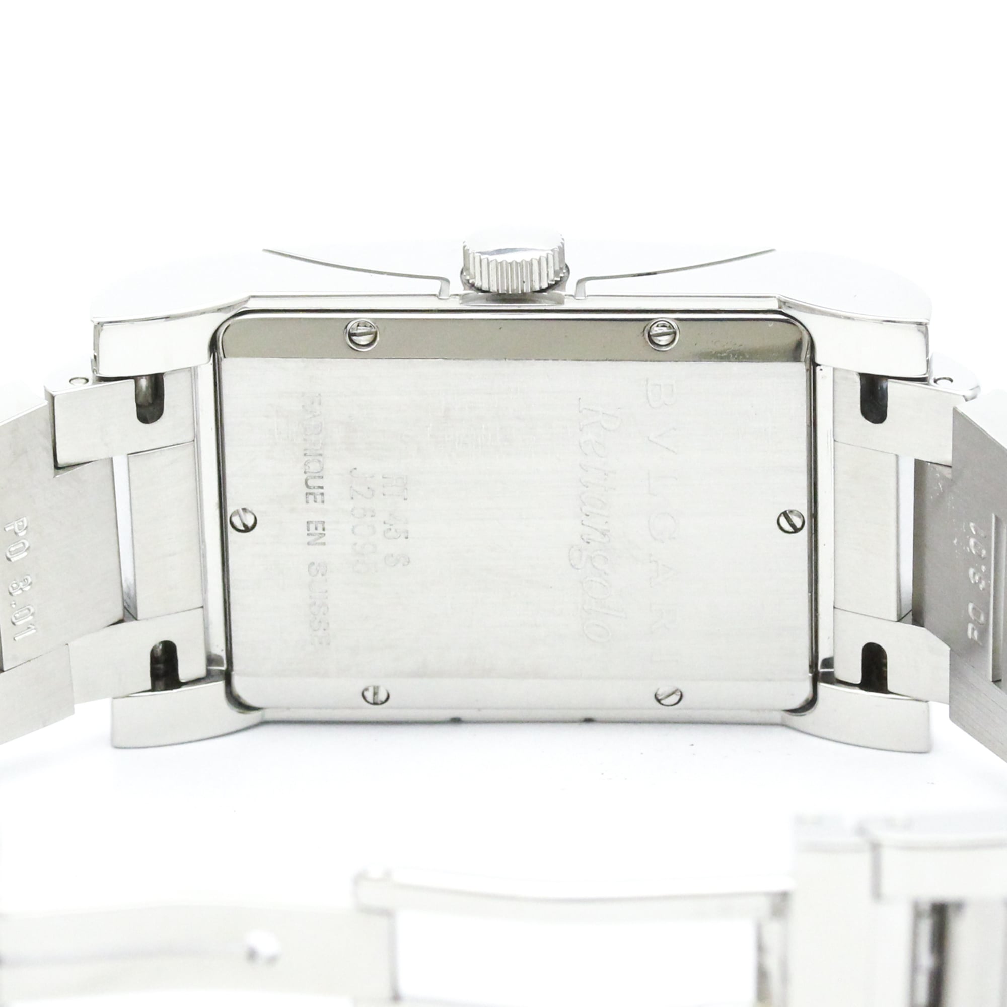 BVLGARI Rettangolo Stainless Steel Automatic Mens Watch RT45S Polished — Very Good
