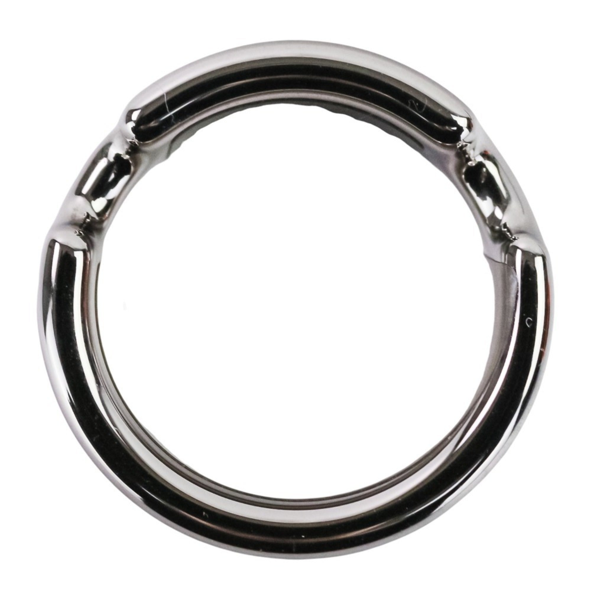 HERMES Olympe PM Ring, Small, Silver, Brown, Women's — Like New