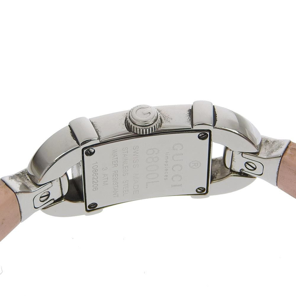 Gucci Bamboo Watch 6800L Stainless Steel x Rubber Pink Quartz Analog Display White Dial Women's — Good