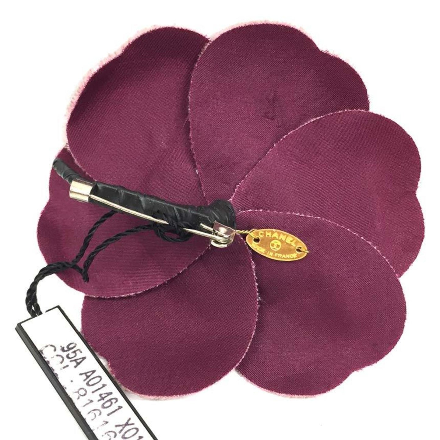 CHANEL Camellia Corsage Brooch Velour Velvet Smoky Pink 95A Women's