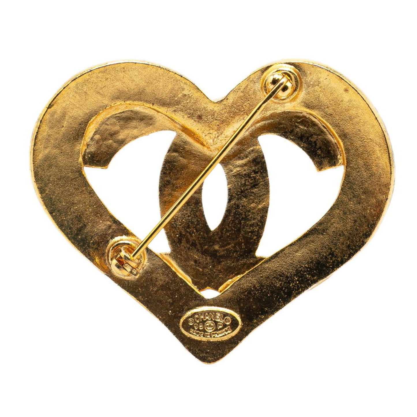 Vintage Chanel Coco Mark Heart Brooch, Gold Plated, Women's