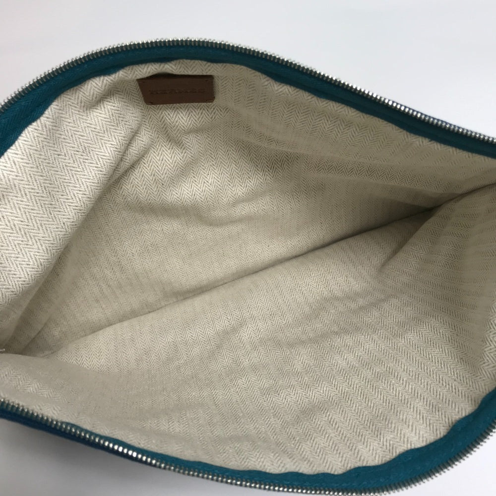 HERMES Hermes Bicycle Studs Velocipedi Flat Pouch GM Canvas Men's Women's Blue — New - Store Return
