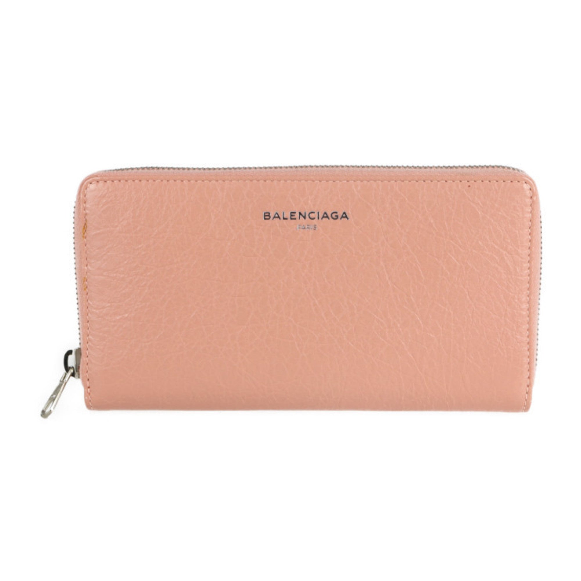 BALENCIAGA Balenciaga exclusive long wallet 419805 leather pink beige round zipper