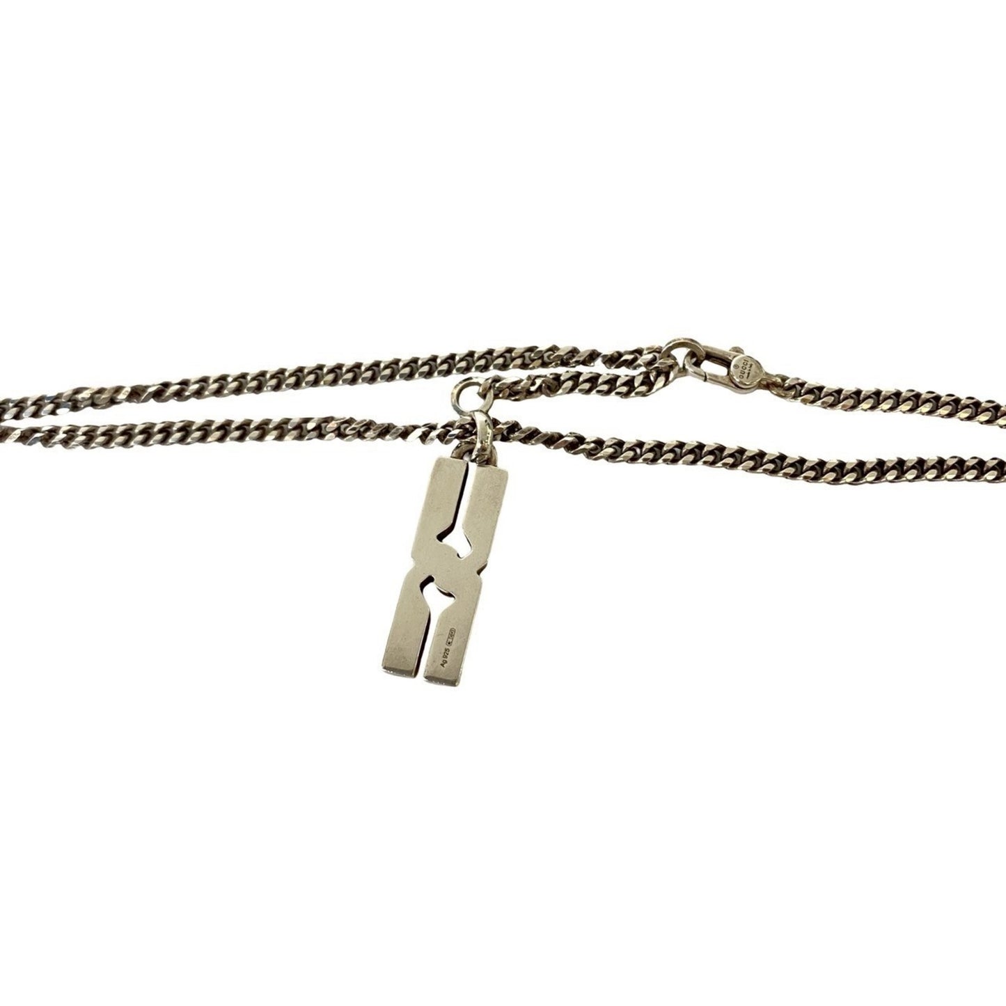 GUCCI Knot Infinity Silver 925 Necklace Pendant Choker s585d