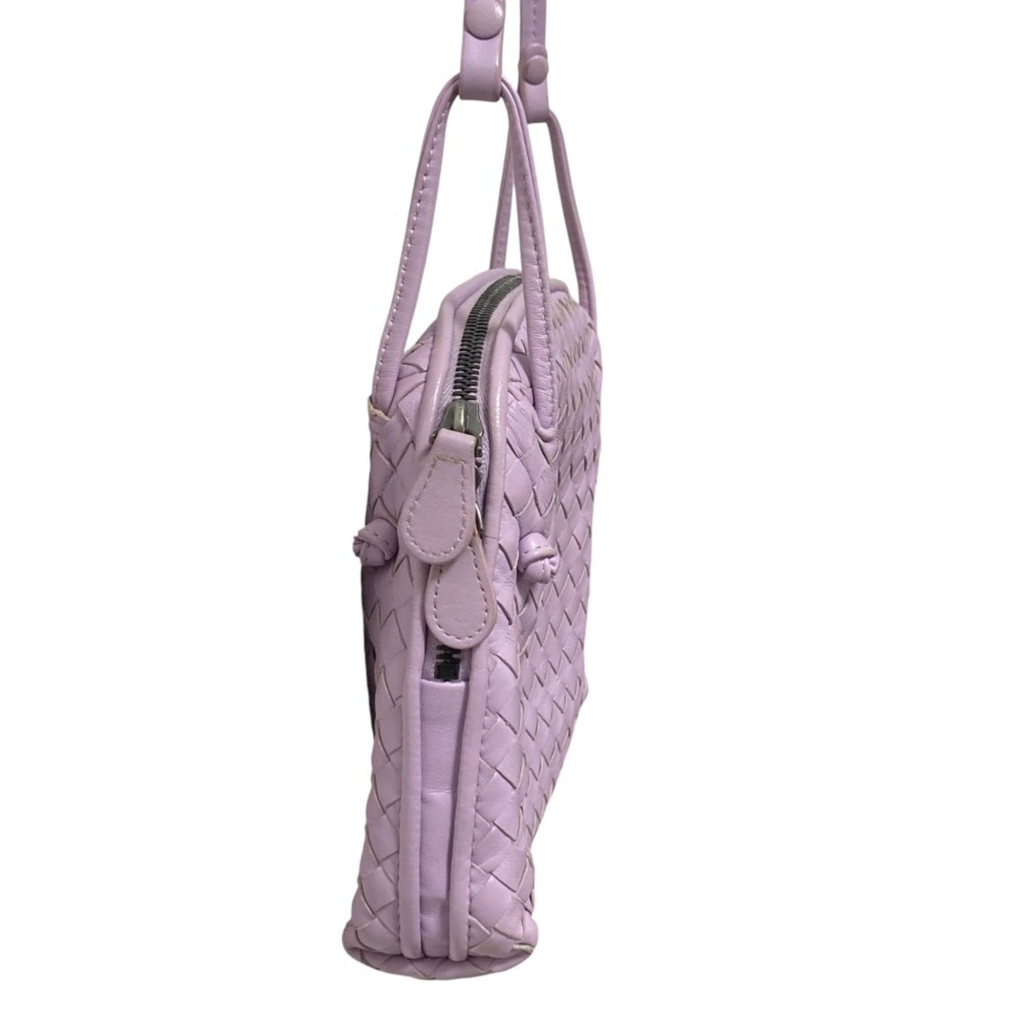 BOTTEGA VENETA Nodini Nappa Intrecciato Shoulder Bag/Crossbody Bag in Light Purple for Women