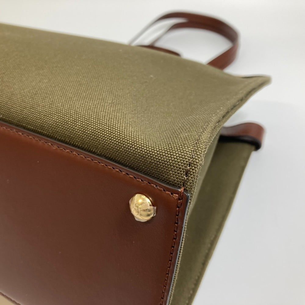 FENDI 8BH374 FF Peekaboo X Tote Shoulder Bag Cotton Women's Green — New - Store Return