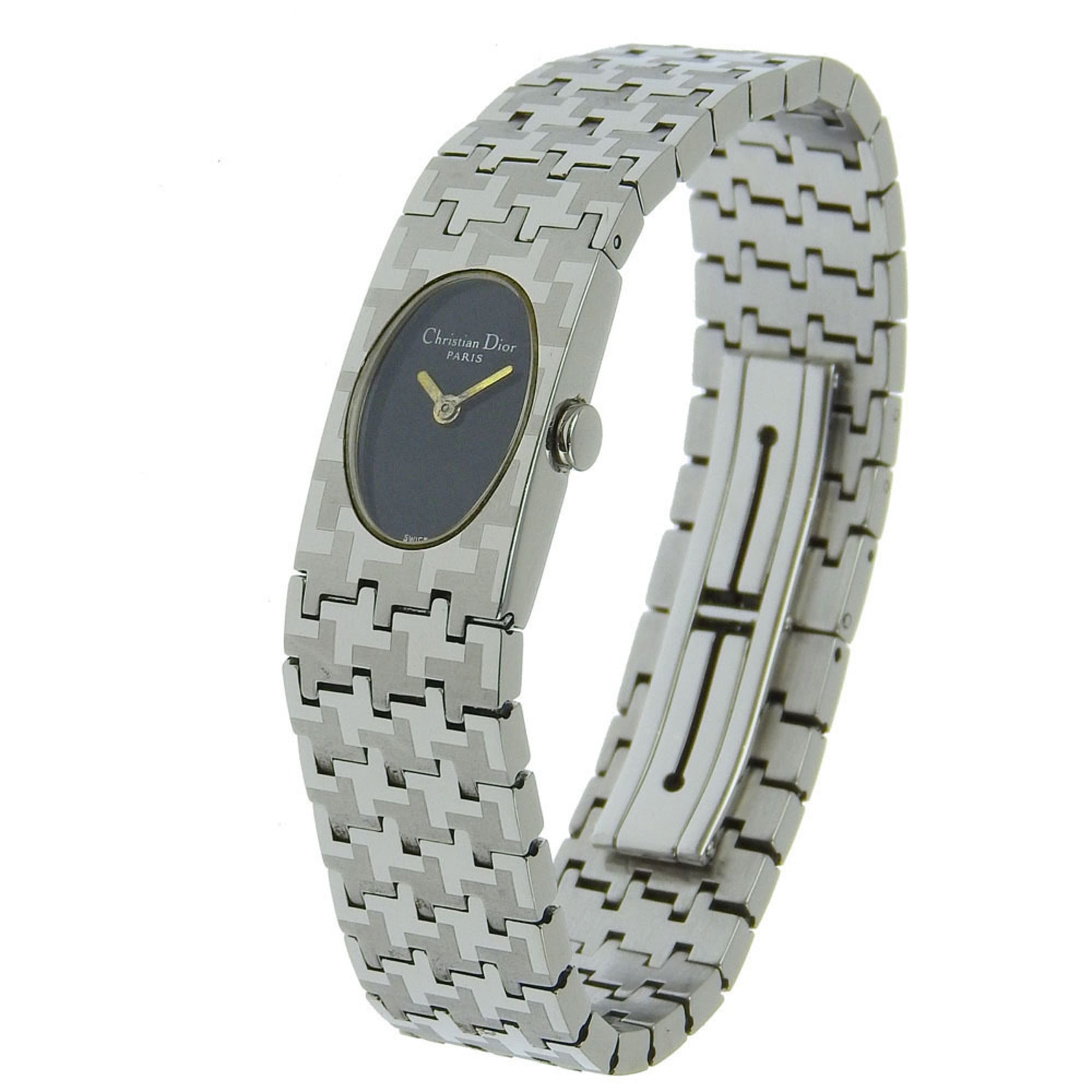 Christian Dior Miss Watch D70-100 Stainless Steel Quartz Analog Display Black Dial Women's — Good