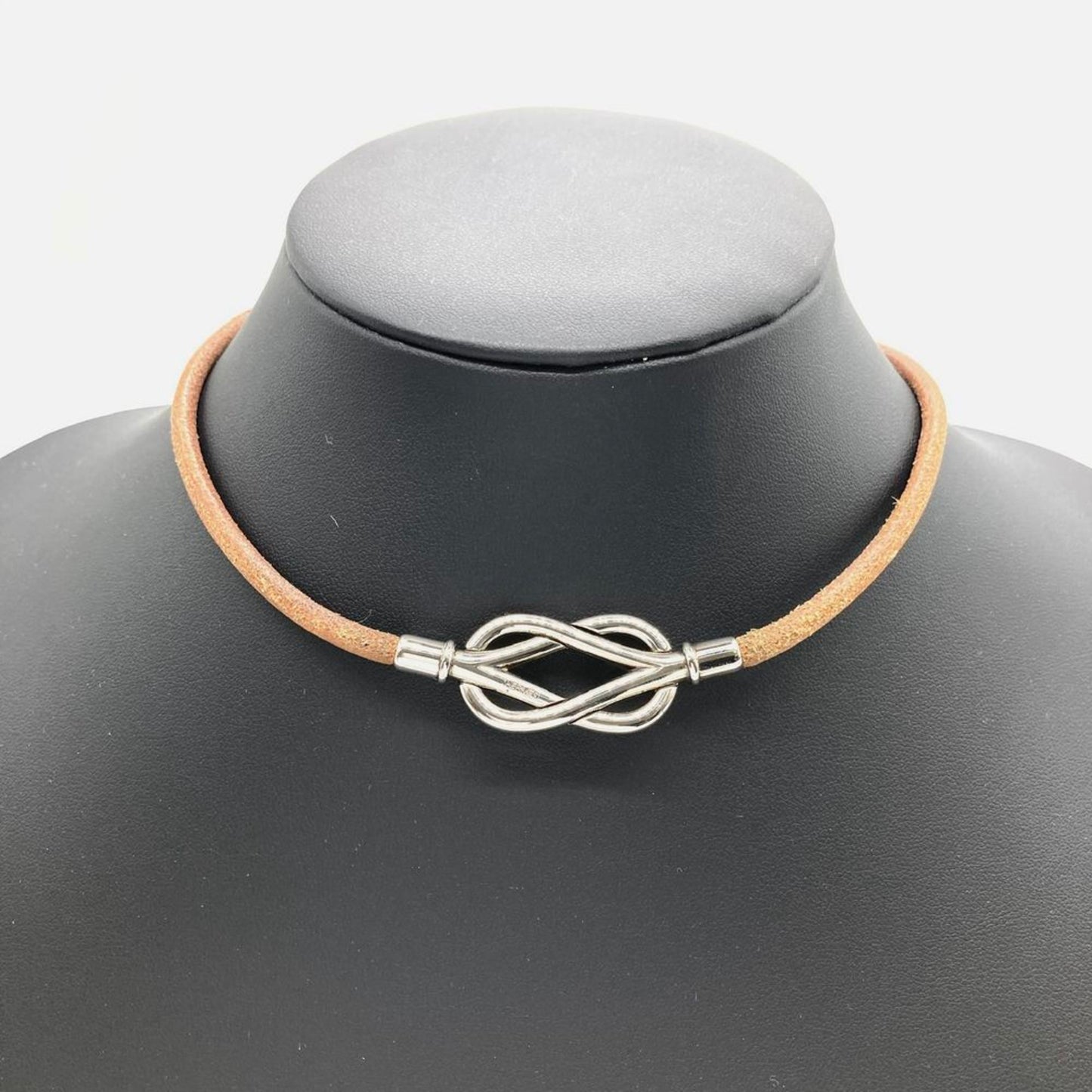 Hermes HERMES Atame Choker Silver Double Bracelet